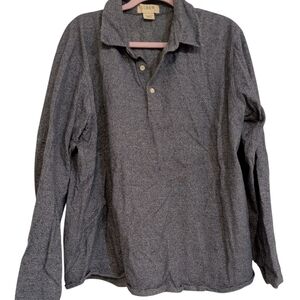 J Crew 100% Cotton Blue Long Sleeve Polo Shirt